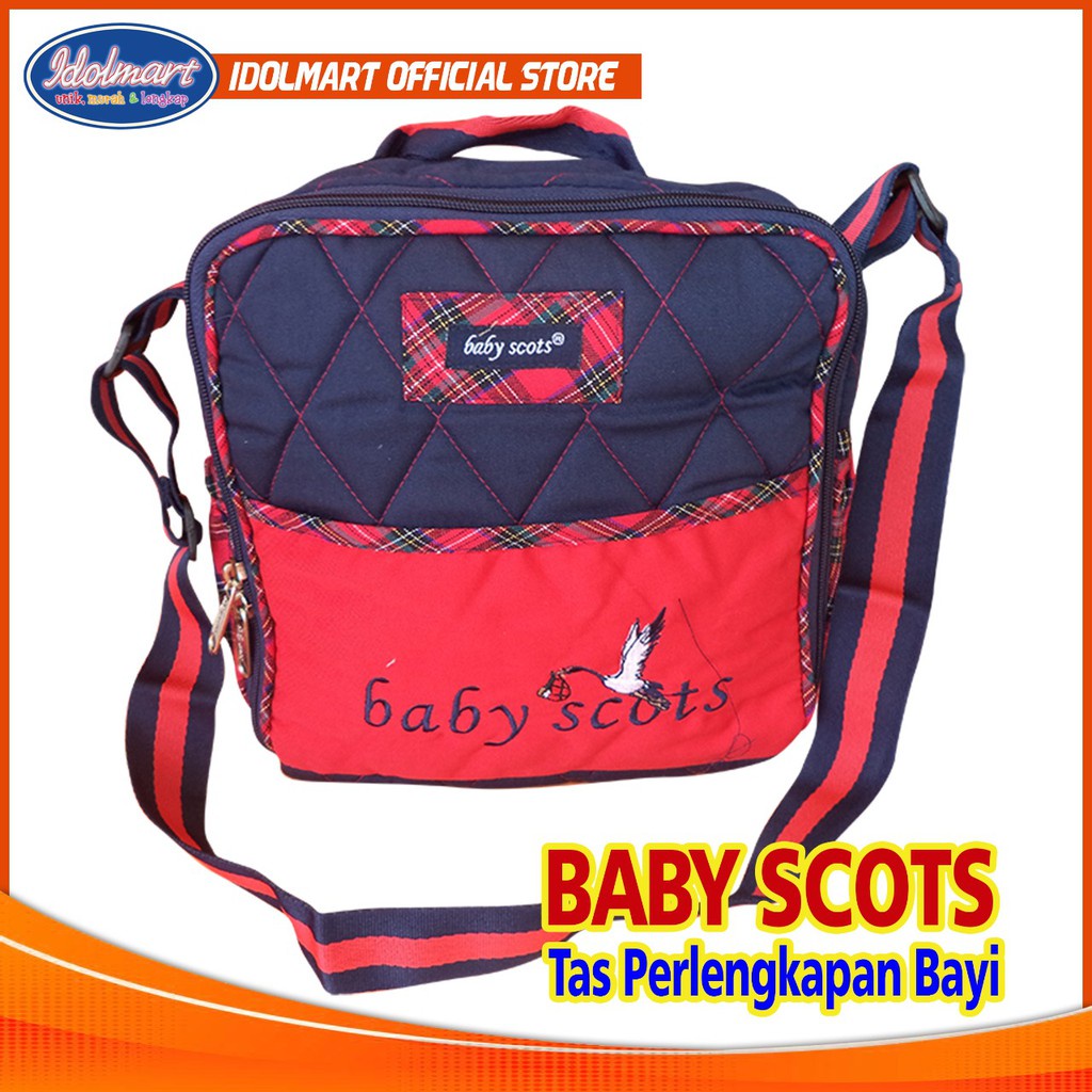 IDOLMART Tas Bayi Kecil Scots Merah Dan Coklat Surabaya