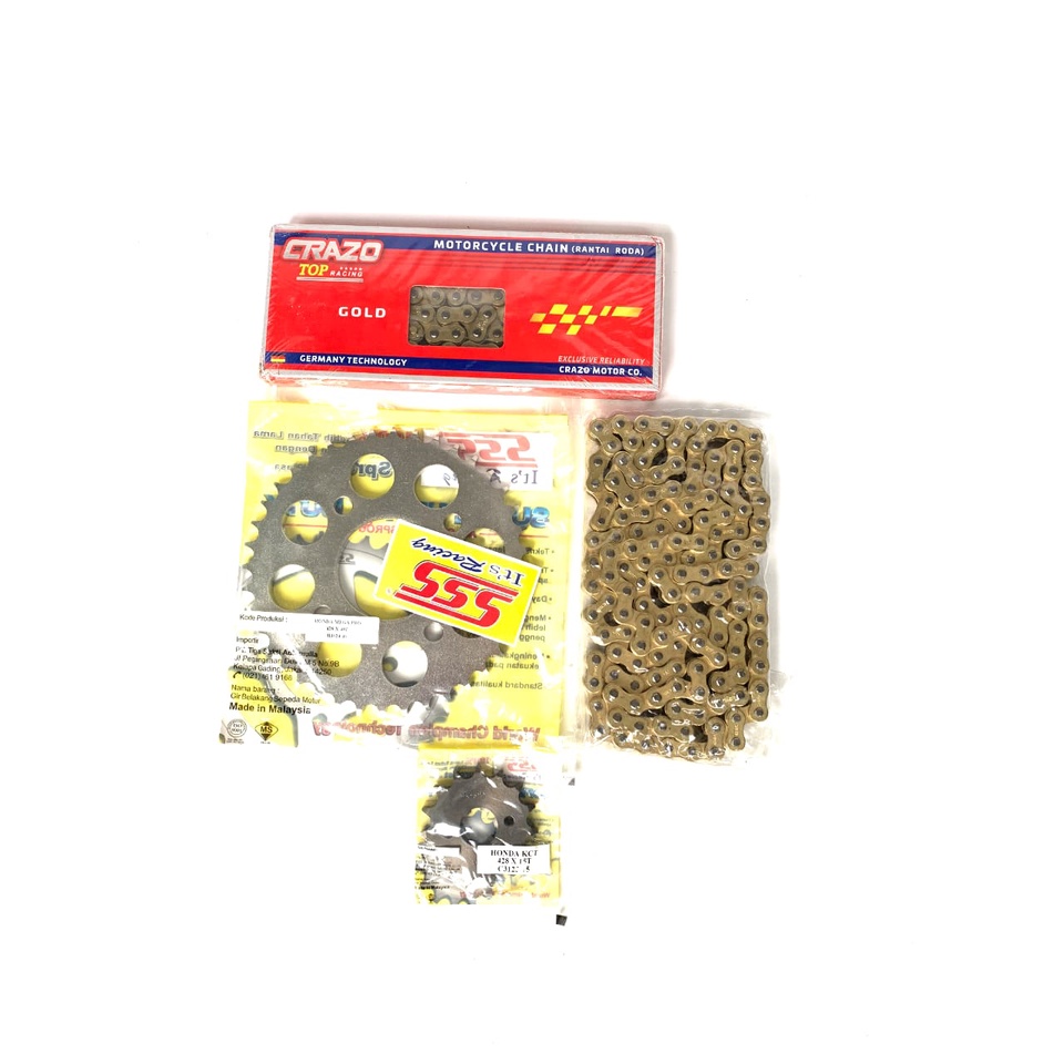 GEAR SET RANTAI GOLD 415 / 428  sss TK RK RACING TDR RIDE IT REGINA CRAZO WILLWOOD SB HSBT RO O RING