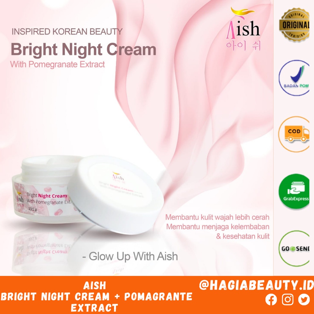 AISH CREAM DAY AND NIGHT BEAUTY KOREA - MOUSTURIZER ANTI AGING / FACIAL WASH / TONER AISH - ORIGINAL BPOM