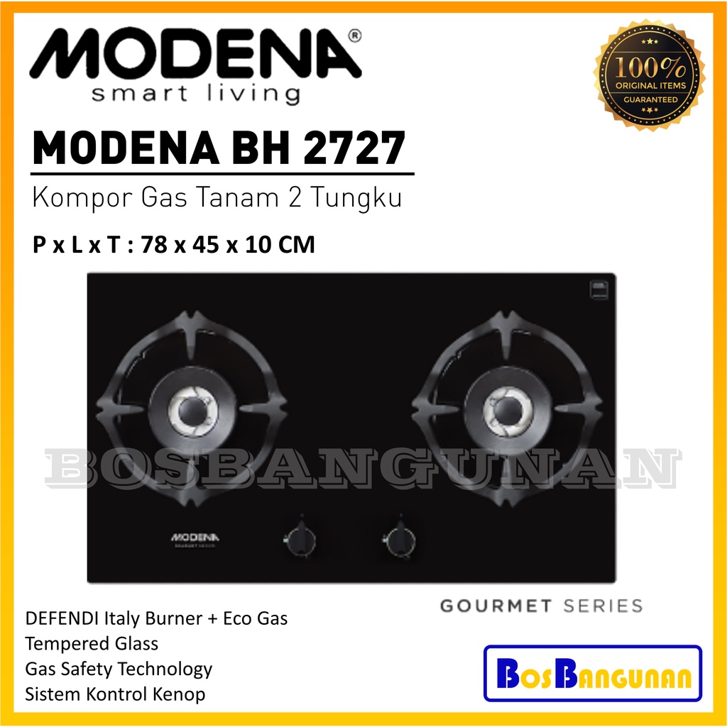 Kompor MODENA BH 2727 / Kompor Tanam Gas 2 Tungku MODENA BH2727