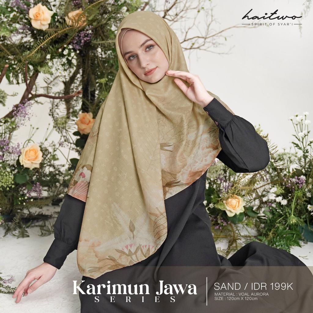 Hai Two Jilbab Segi Empat Motif Karimun Jawa hijab Simple Kekinian Murah Fashion Style