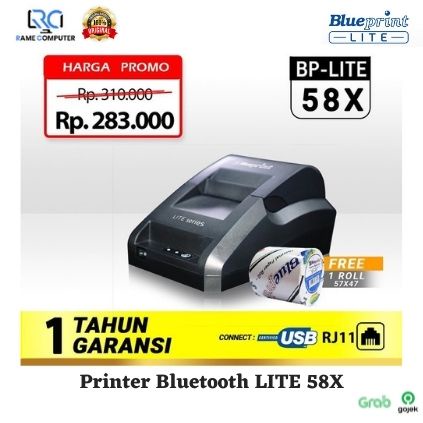 Printer Thermal POS Blueprint Lite 58X (USB+RJ11) Tanpa Bluetooth