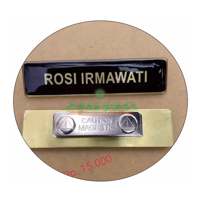 

Name Tag / Papan Nama / Nama Dada kuningan resin