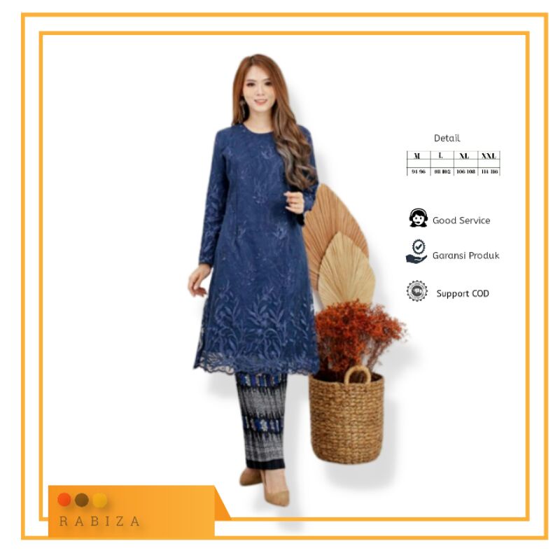 SF Stelan Tunik Brokat Modern Kekinian Pesta Wisuda