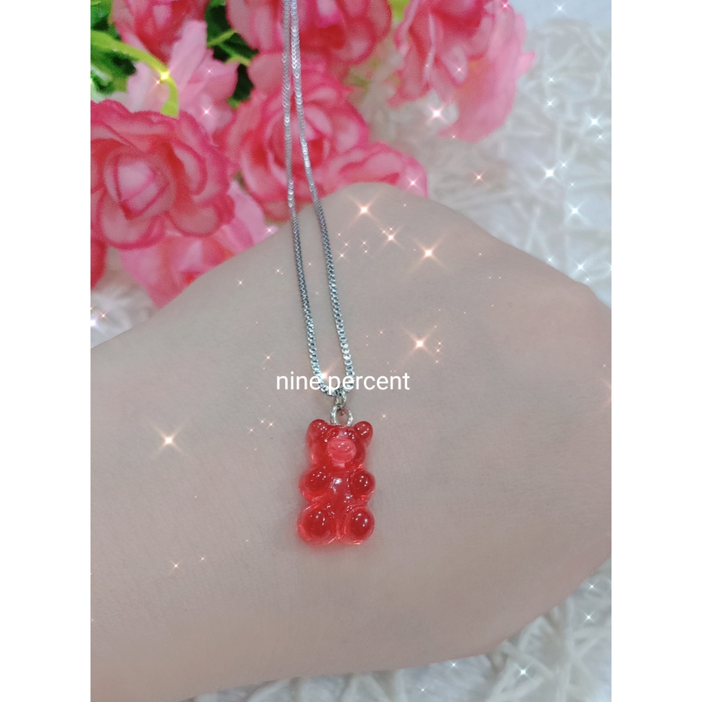 kalung jelly viral / kalung jelly bear silver perhiasan fashion/aksesoris fashion