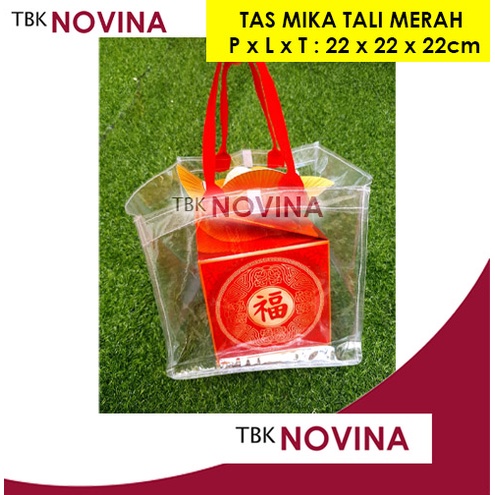 TAS MIKA BENING TALI BISBAN MERAH 22 X 22 X 22