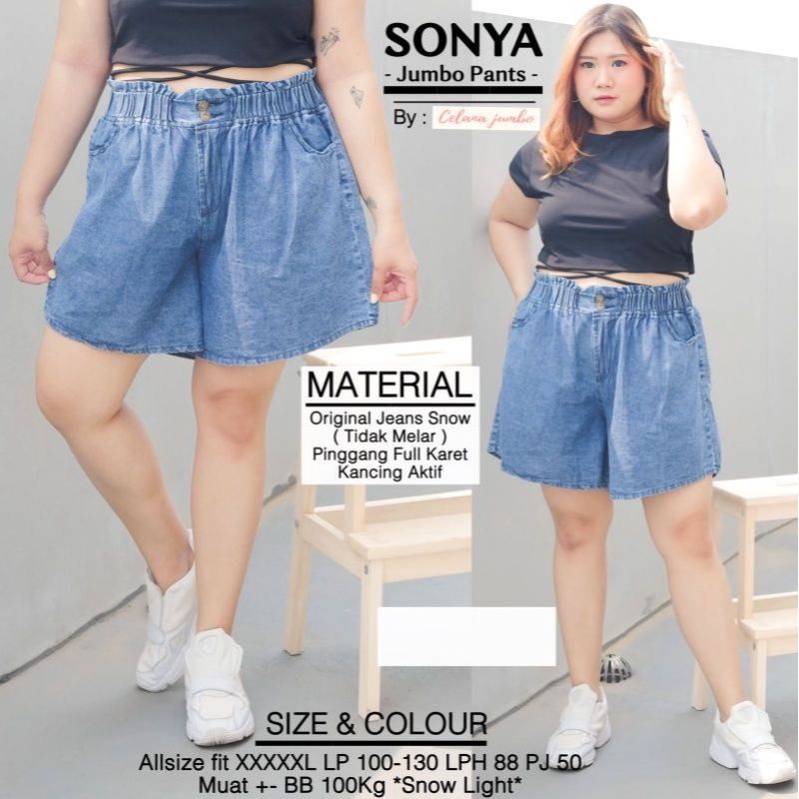 BOLLO JUMBO HOTPANTS / CELANA PENDEK WANITA JEANS BB 100KG