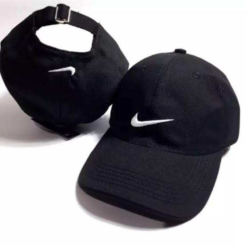 SM - Topi Baseball Nike Pria Polos Sport Hitam Premium Lokal Bandung Olahraga Distro Vintage