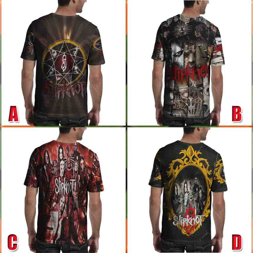 Casual T-Shirt Fullprint Slipknot Metal BAND Kaos Neo Metal Tshirt
