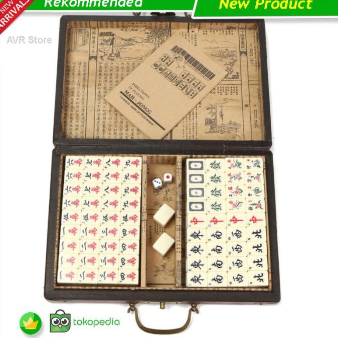 Chinese 144 Mah-Jong Set/&Bamboo Piece with box 