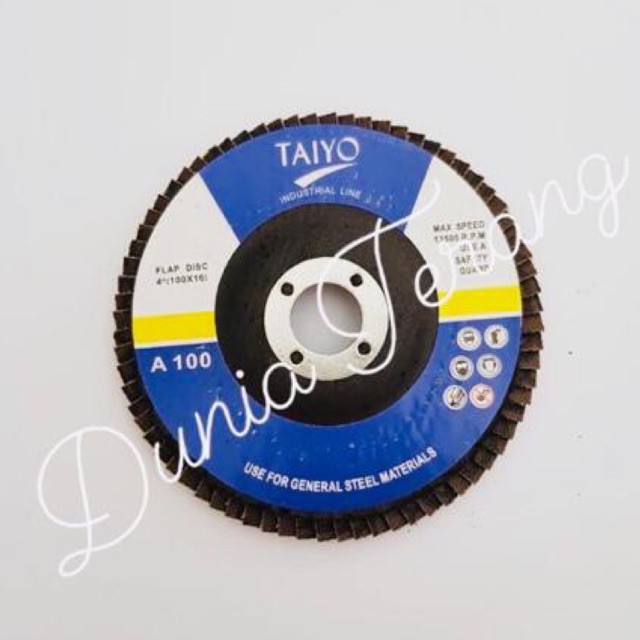 Flap Disc 4&quot; TAIYO 40 60 80 100 120 150 180 240 - Amplas Tumpuk 100x16mm Amplas Gerinda Flap Disk