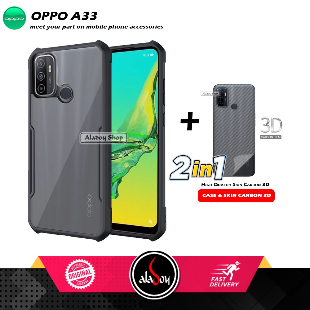 Case OPPO A33 Armor Fusion Transparent Casing Free Skin Carbon 3D