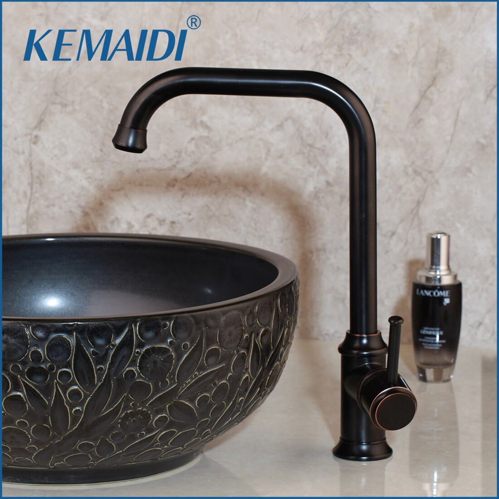 Kemaidi Modern Basin Faucets Black Orb Sink Mixer Taps Kitchen Bathroom Taps Single Lever Faucet Shopee Indonesia