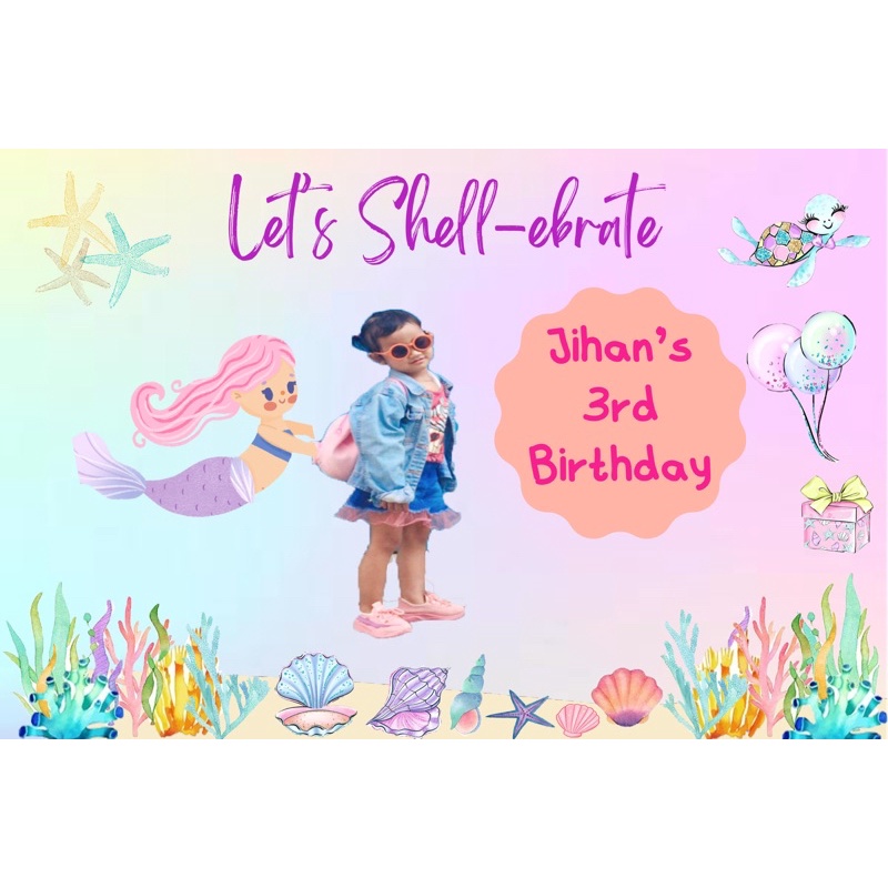 Banner Ulang Tahun Mermaid