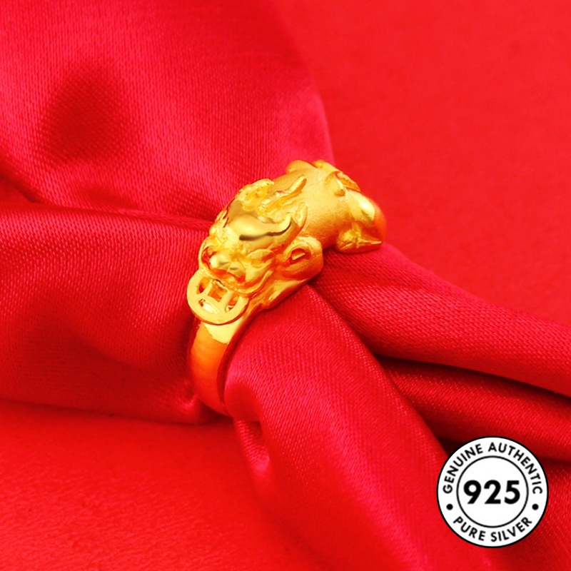 Cincin Model Terbuka Bahan Lapis Emas S925