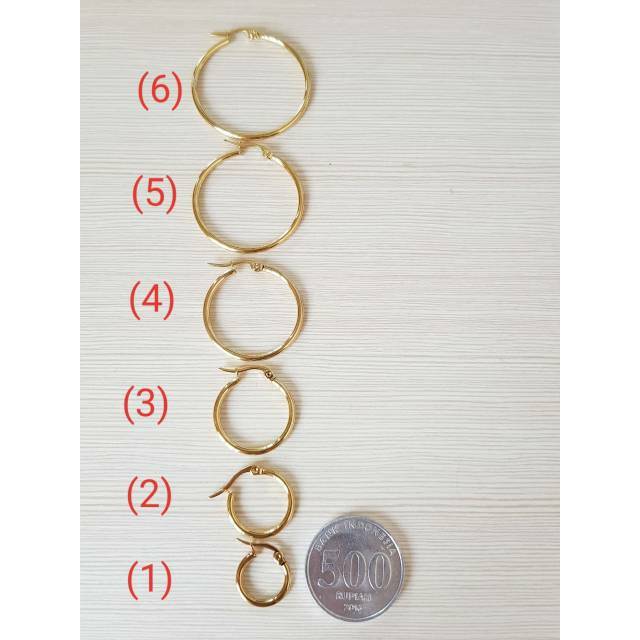 Anting Bulat Titanium Gold Antikarat selamanya