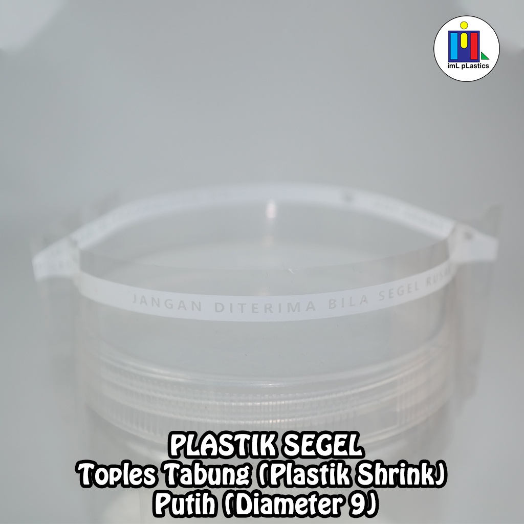 SEAL SEGEL PLASTIK TOPLES TABUNG MODEL JAHIT diameter 9cm PUTIH - 100pcs