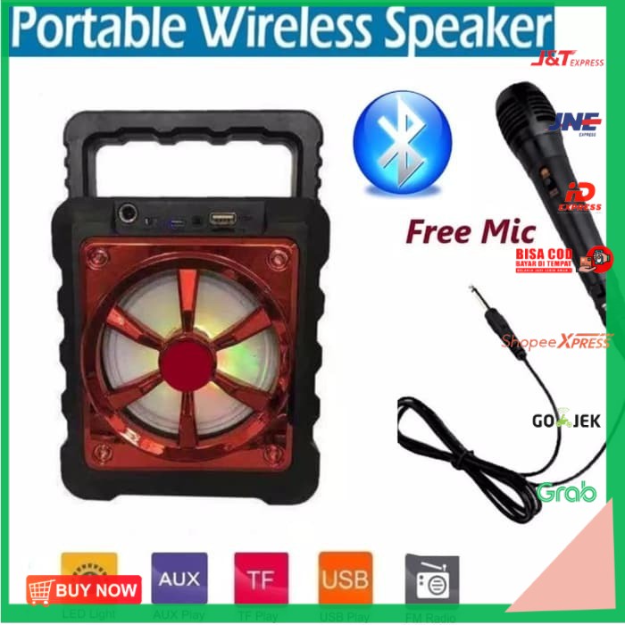 [[[BISA COD]]] Speaker Bluetooth FLECO F-1914 FREE Microphone