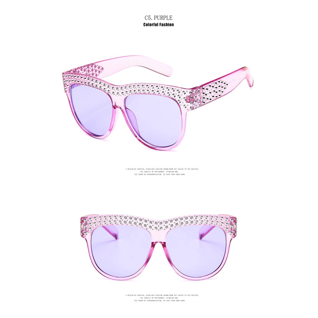 2022 Kacamata Hitam Wanita Hias Berlian Gaya Eropa Amerika Untuk Pesta