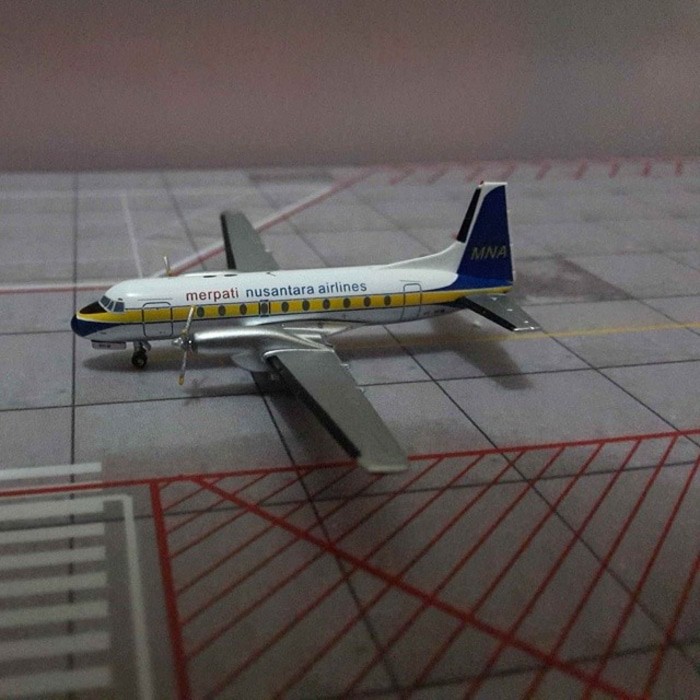 JE Pajangan Miniatur Replika Pesawat Merpati HS748 PK-MHM Aeroclassics 1:400 Diecast Indonesia
