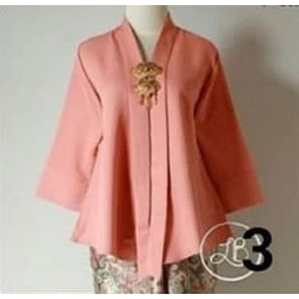 Kebaya Modern Kutubaru Atasan Kebaya Wisuda Floy Aneka PIlihan Warna-ATASAN PEACH