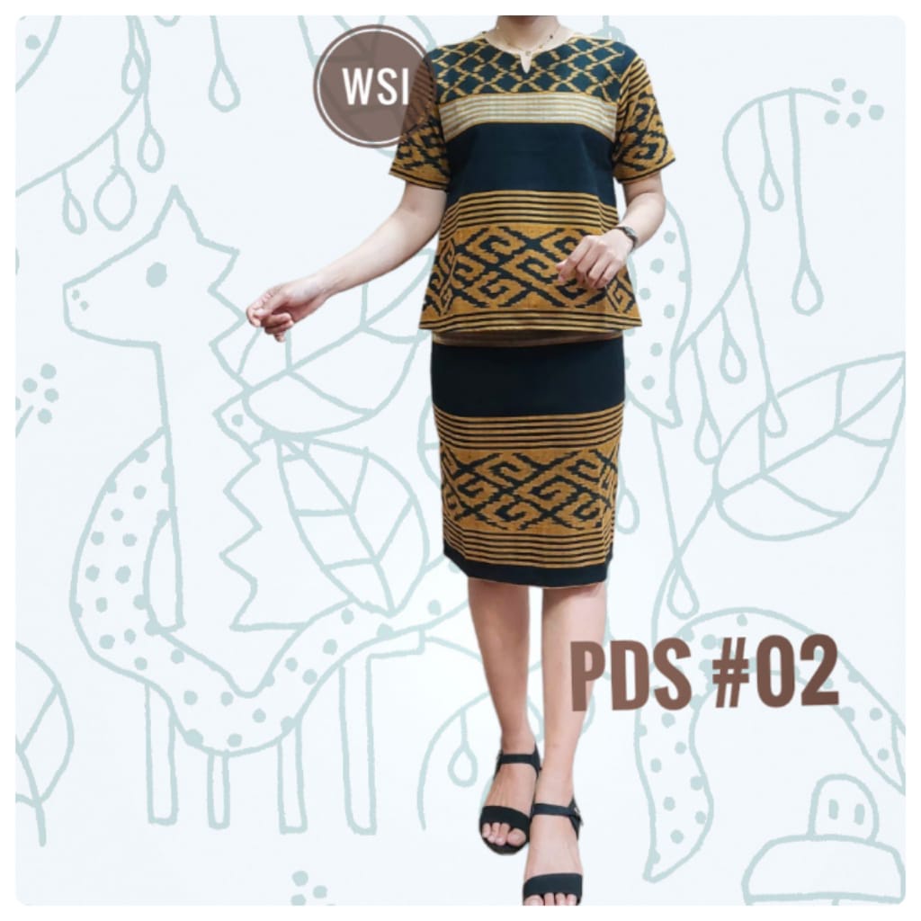 Terbaru...Stelan Blouse dan Rok Pendek Tenun asli jepara Lengan Pendek.. dijual terpisah KODE PDS