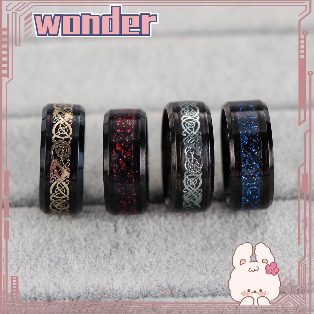 WONDERFUL New Men's Rings Size 6-13 Celtic Dragon Wedding Band Gifts  Stainless Steel Fashion Black Titanium/Multicolor