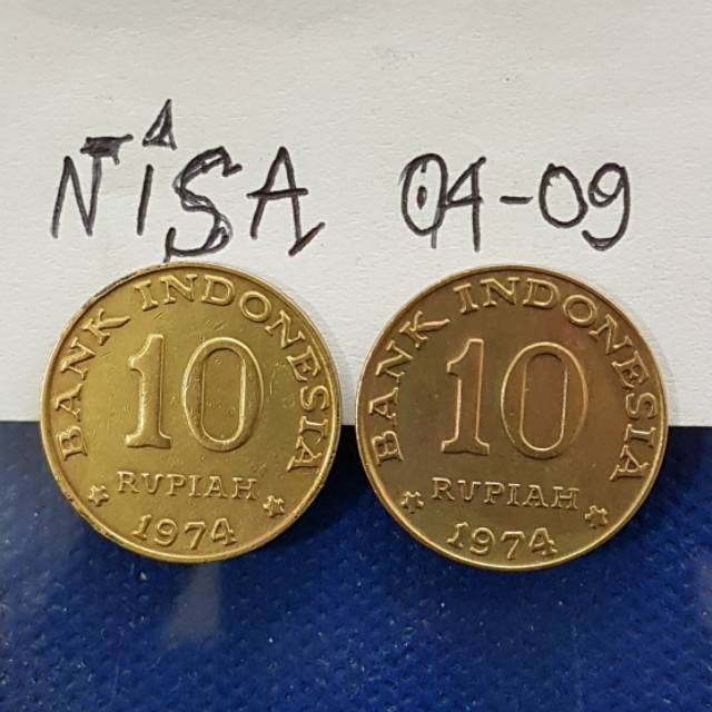 UP073 KOIN MAHAR 20RP 10+10 TH 1974 BEKAS UANG KUNO UANG KOLEKSI HANTARAN MAHAR NIKAH