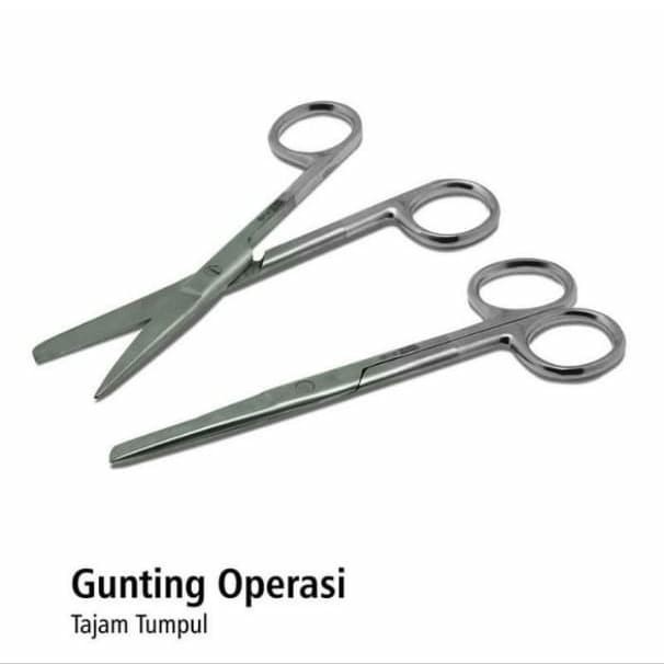 Gunting Operasi Lurus 14cm Tajam-Tumpul / Gunting Lurus TJ/TP 14cm