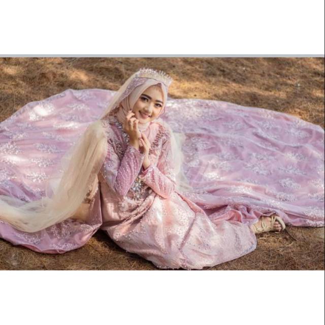 Preloved Gaun Kebaya Pengantin Mewah Rosegold