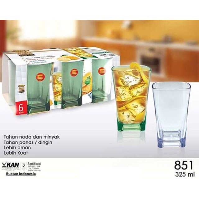 Gelas Plastik bening Golden dragon 851 isi 6 pcs