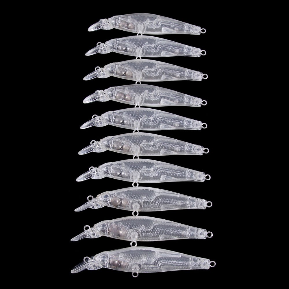 Hengjia 20pcs Umpan Pancing Polos Keras 8.5cm 7.1gcrankbait Minnow Wobblers Unpainted Lure Hard Plastic Blank Body Fishing Bait