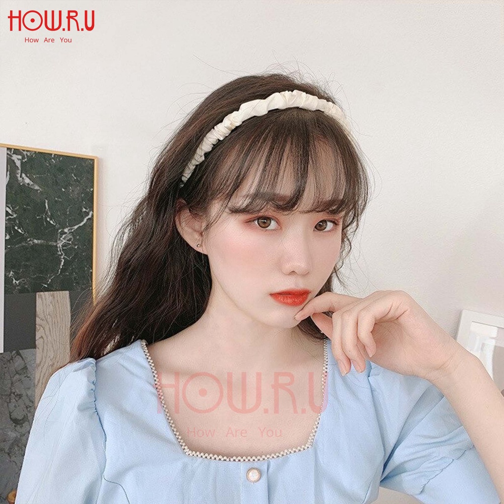 HOW.R.U | Bando Kerut Satin Korea / Silk Scrunchie Hair Band Warna Pastel