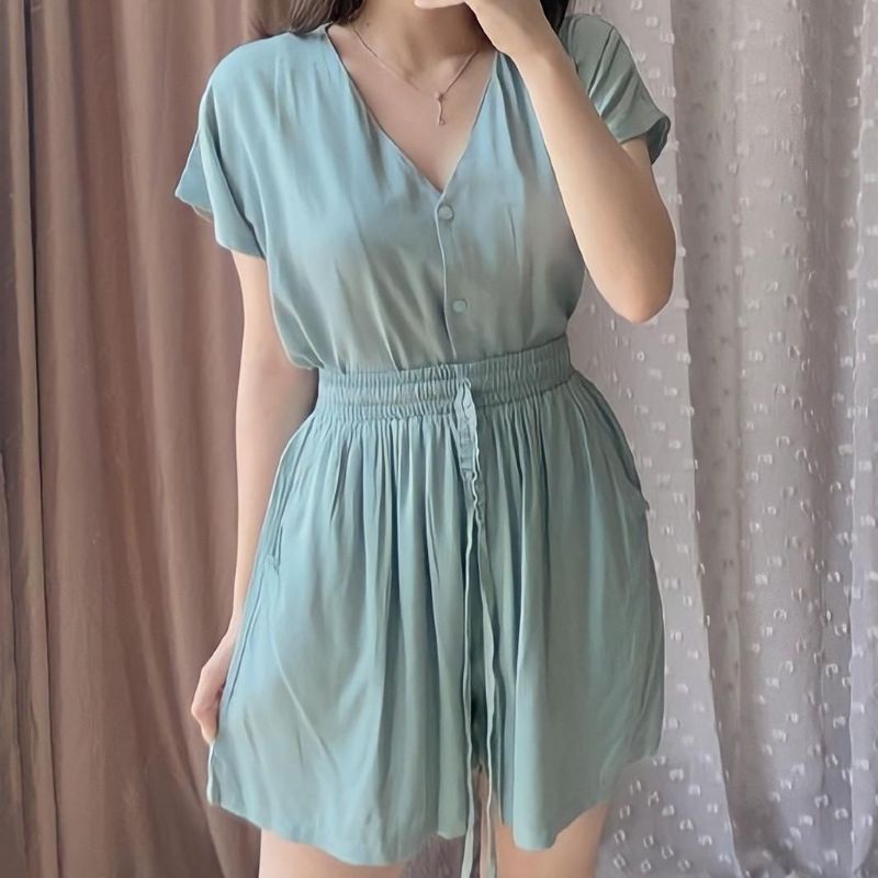 PIYAMA RAYON PENDEK | BAJU TIDUR WANITA | SETELAN WANITA | BABYDOLL |