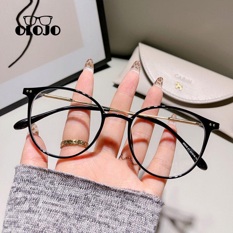 COD Kacamata Photocromic Anti Radiasi Anti Blue Ray Transition Metal Untuk Pria Dan Wanita Bentuk Bulat Retro Eyeglasses- ol2