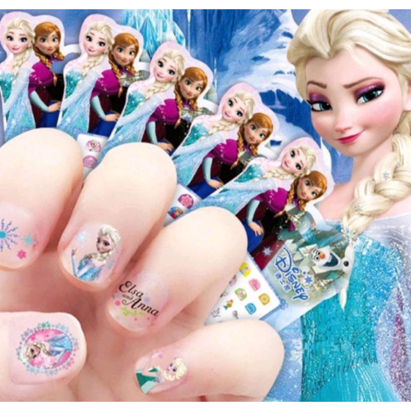 Stiker Kuku Anak Nail Art Nail Sticker KARTUN KARAKTER Frozen Elsa Princess