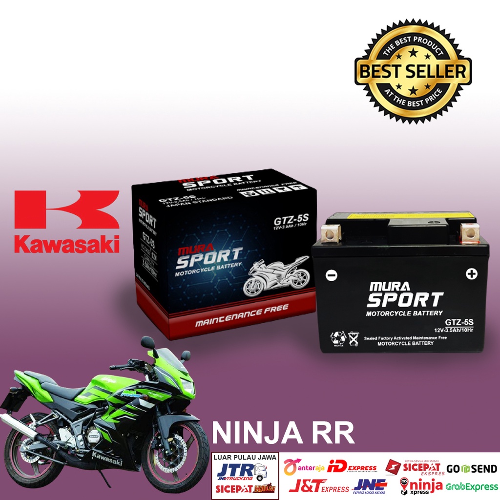 Jual Aki Motor KAWASAKI NINJA RR Accu MF GTZ5S Accu Kering Aki MURA