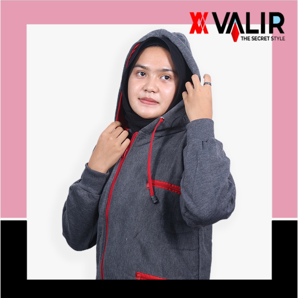 jaket cewek terbaru hoodie sweter Valir Annabel Hoodie Resleting