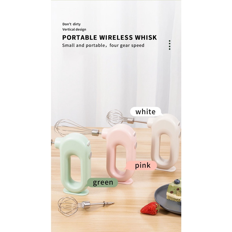 Solo River New Style Hand Mixer Wireless Blender Pengocok Telur Elektrik-8