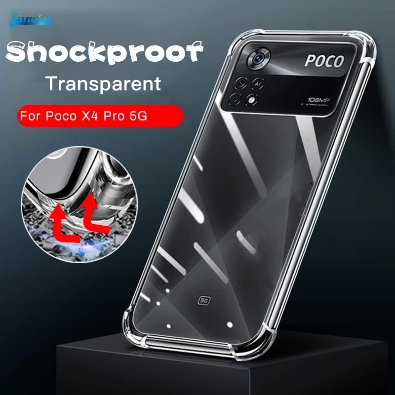 Soft Case TPU Transparan Shockproof Anti Jatuh Cover Xiaomi POCO X4 Pro 5G