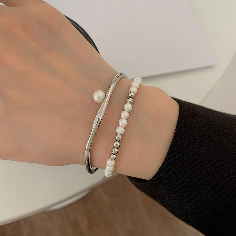 MXBEAUTY Women Bracelets 2Pcs /set Vintage Mewah Tangan Jewerly OT Gesper Double Layer Braceletss