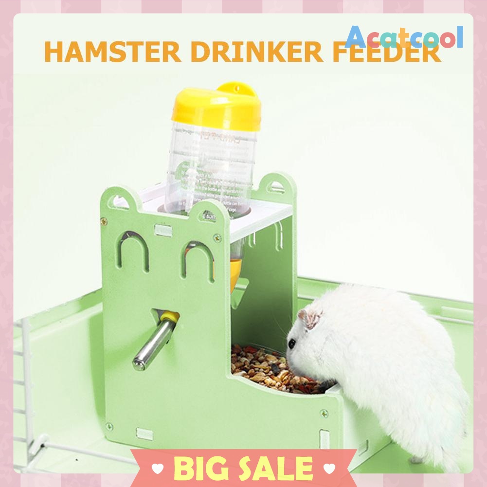 Hamster Automatic Water Fountain Drinker Food Feeder Samll Animal Nest