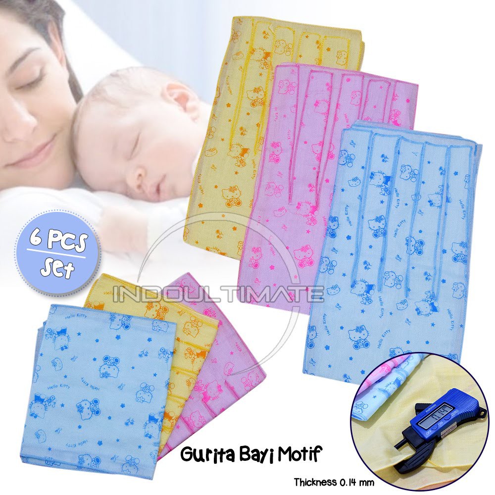 6in1 GURITA Tali Bayi GR-01 motif perlengkapan baju gurita rekat bedong bayi newborn baru lahir
