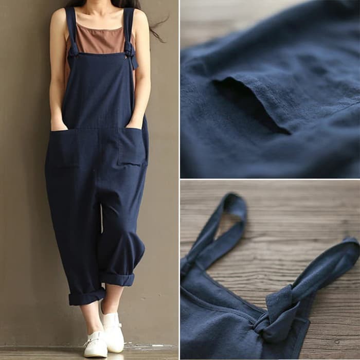 Jumpsuit casual wanita  overall jumpsuit import model longgar big size