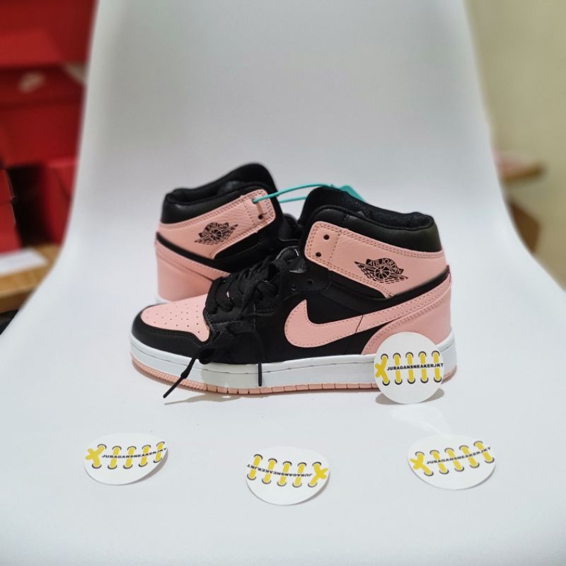 black and pink high tops