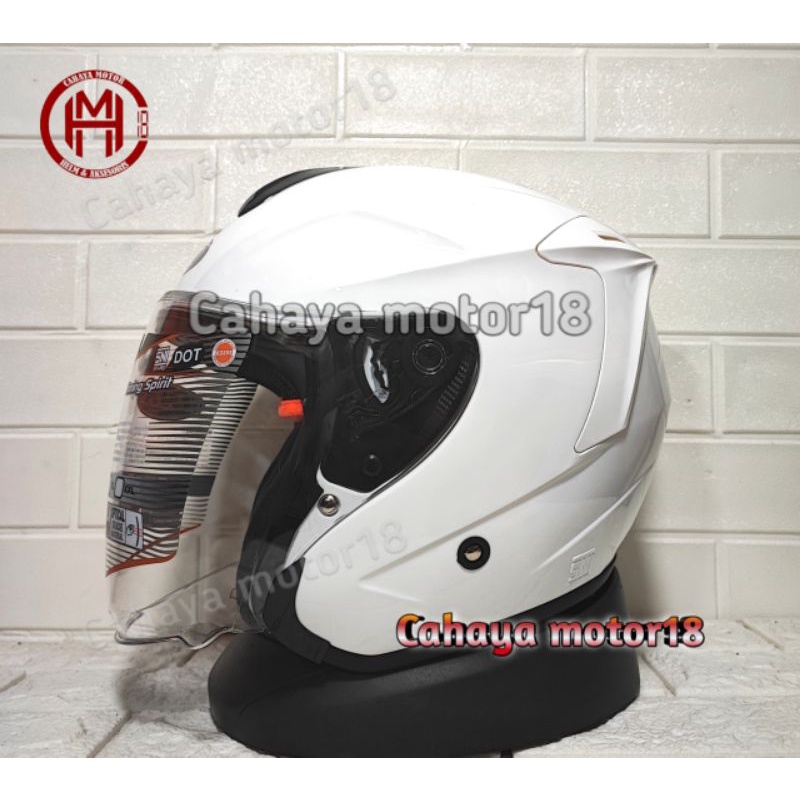 Jual Helm Ink Dynamic Solid White Putih Dinamic Half Face Original Shopee Indonesia