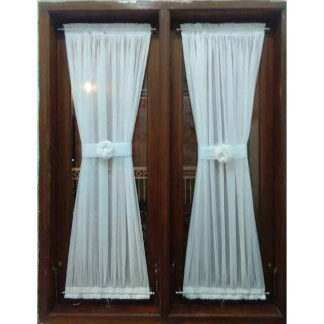 Gorden Spiral Vitrase Kupu Kupu Siang, Daleman , Transfaran Warna Putih Dan Cream