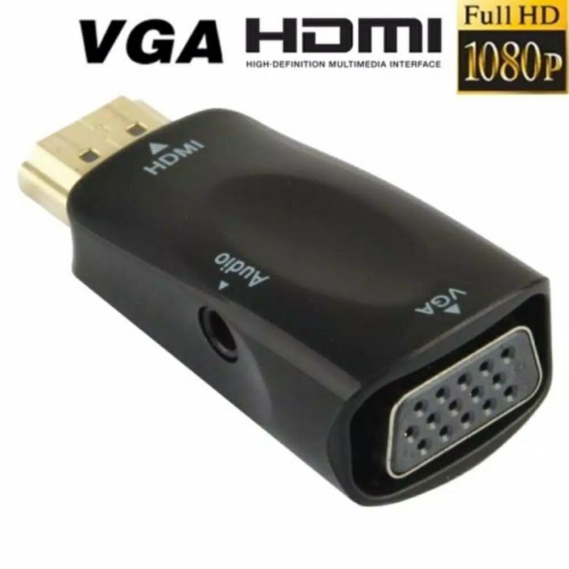 Konverter dari HDMI (MALE) ke VGA (FEMALE) Full HD 1080P PLUG AND PLAY