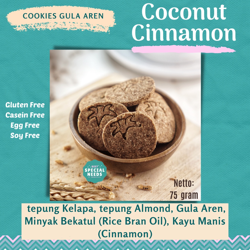 

Coconut Cookies / Kue Kelapa Gula Aren - Gluten Free, Egg Free, Dairy Free - Diet Special Needs