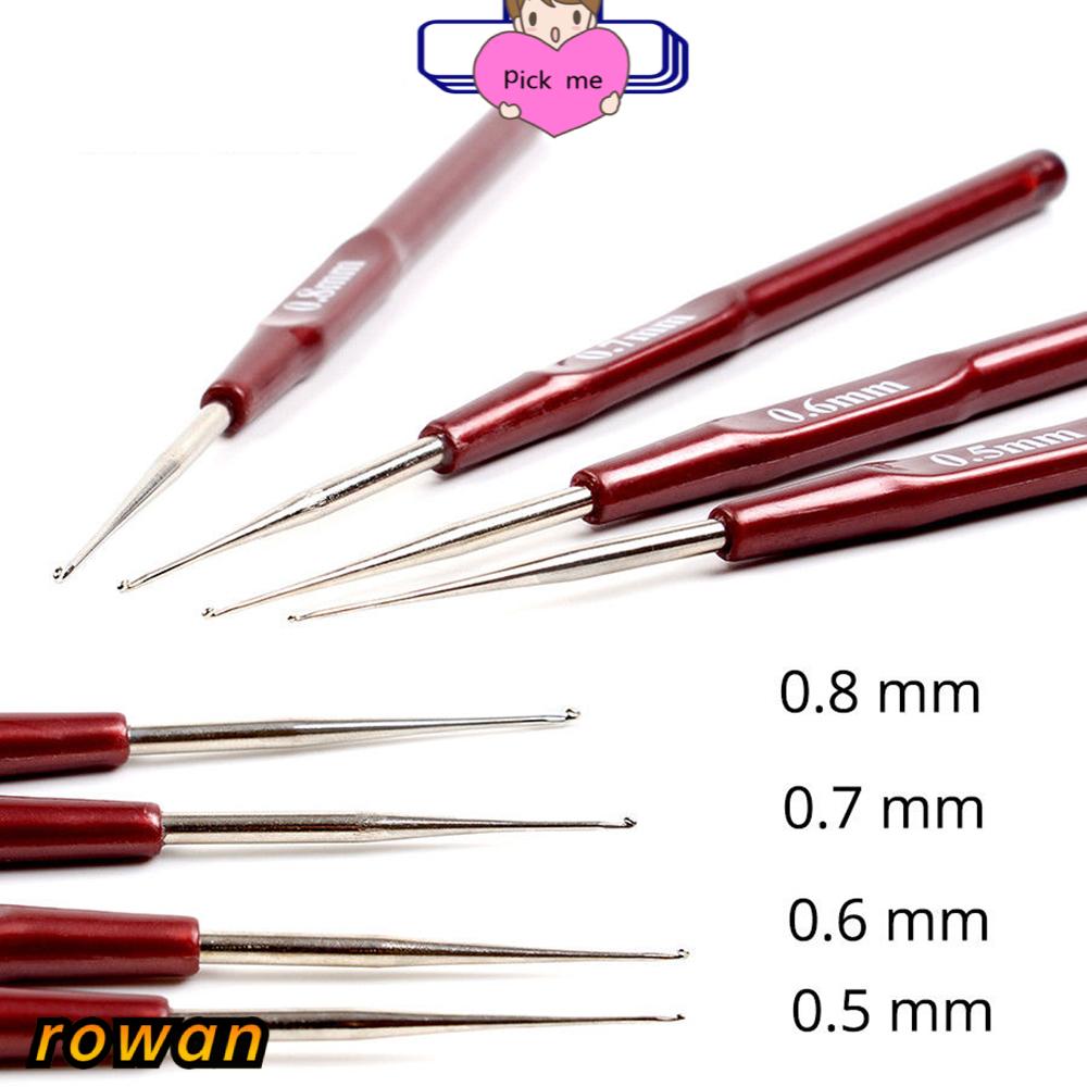 4pcs / Set Jarum Kait Crochet Gagang Plastik Untuk Membuat Wig Rambut Gimbal